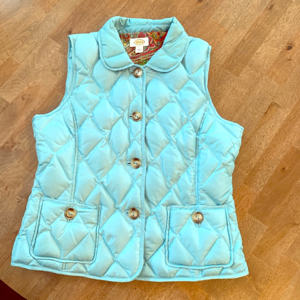 Turquoise blue large Talbot’s puffer vest